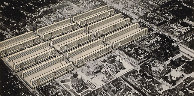 Ludwig Hilberseimer, City-Center Development project, Berlin, 1928–30